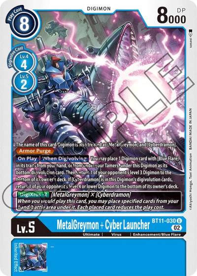 MetalGreymon plus Cyber Launcher BT11-030 U Dimensional Phase Digimon card