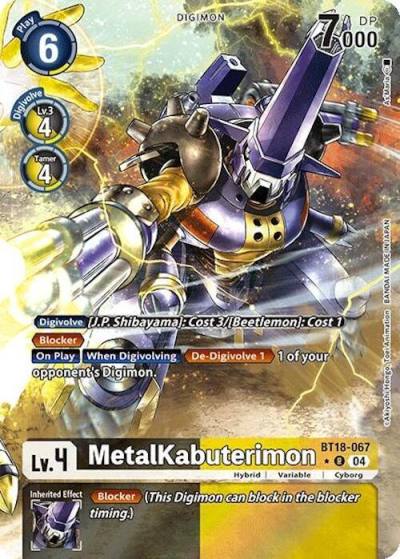 MetalKabuterimon Alternate Art BT18-067 R Release Special Booster 2.0 Digimon card