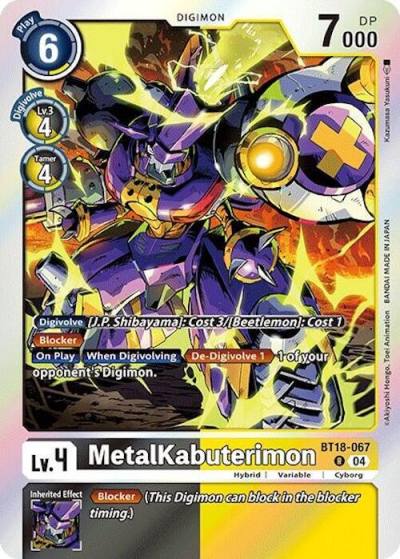 MetalKabuterimon BT18-067 R Release Special Booster 2.0 Digimon card
