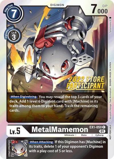 MetalMamemon 2022 Store Participant EX1-050 C Classic Collection Digimon card