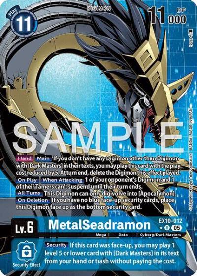 MetalSeadramon Alternate Art EX10-012 R Sinister Order Digimon card