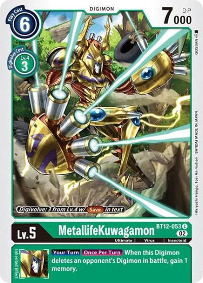 MetallifeKuwagamon BT12-053 C Across Time Digimon card