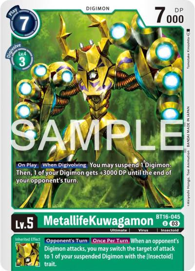 MetallifeKuwagamon BT16-045 U Beginning Observer Digimon card