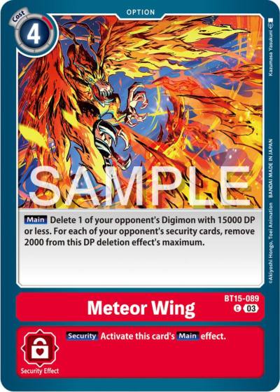 Meteor Wing BT15-089 C Exceed Apocalypse Digimon card