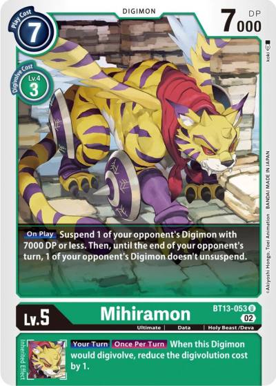 Mihiramon BT13-053 U Versus Royal Knights Digimon card
