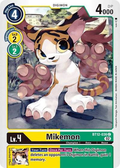 Mikemon BT12-036 C Across Time Digimon card
