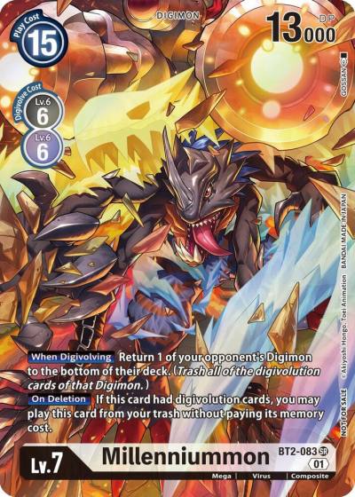 Millenniummon 1 Year Anniversary Box Topper BT2-083 SR Release Special Booster 1.0 Digimon card