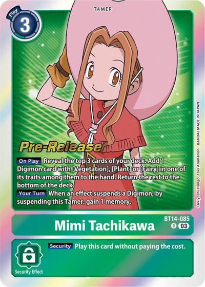 Mimi Tachikawa BT14-085 R Blast Ace Pre-Release Cards Digimon card