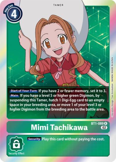 Mimi Tachikawa Resurgence Booster Reprint BT1-089 R Resurgence Booster Digimon card