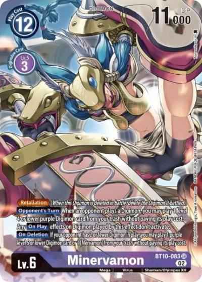 Minervamon Alternate Art BT10-083 SR Xros Encounter Digimon card