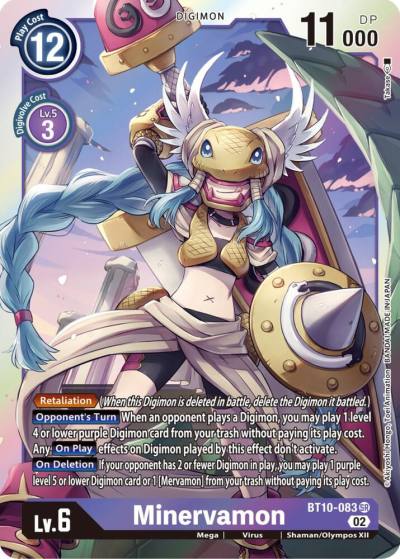 Minervamon BT10-083 SR Xros Encounter Digimon card