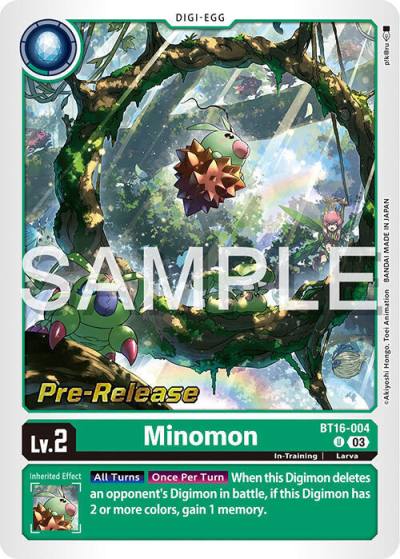 Minomon BT16-004 U Beginning Observer Pre-Release Cards Digimon card