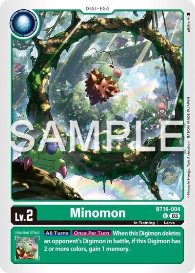 Minomon BT16-004 U Beginning Observer Digimon card
