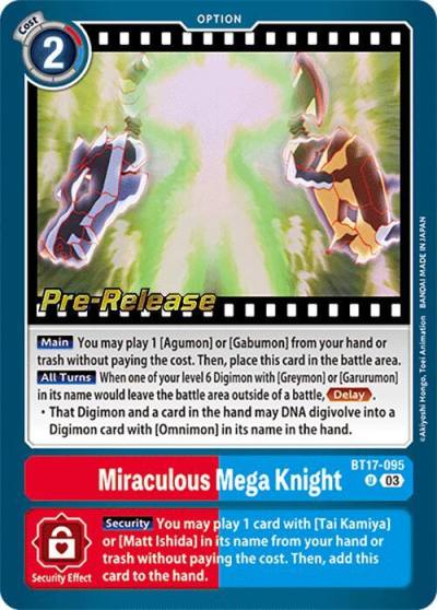 Miraculous Mega Knight BT17-095 U Secret Crisis Pre-Release Cards Digimon card