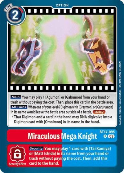 Miraculous Mega Knight BT17-095 U Secret Crisis Digimon card