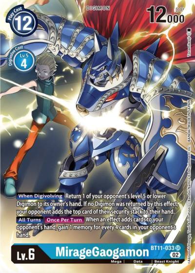 MirageGaogamon Alternate Art BT11-033 SR Dimensional Phase Digimon card