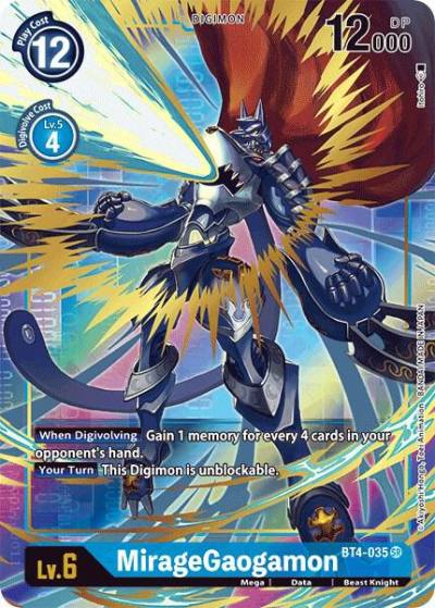 MirageGaogamon Alternate Art BT4-035 SR Great Legend Digimon card