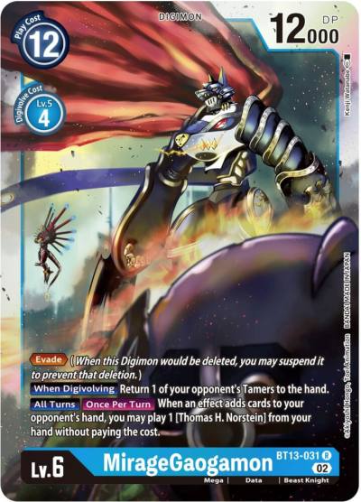 MirageGaogamon BT13-031 R Versus Royal Knights Digimon card