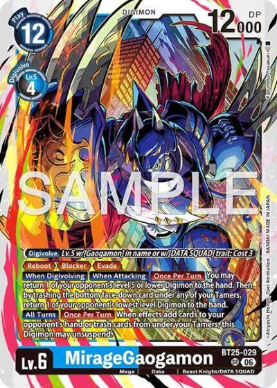 MirageGaogamon BT25-029 SR Dual Revolution Digimon card