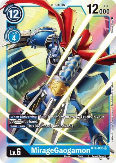 MirageGaogamon BT4-035 SR Great Legend Digimon card