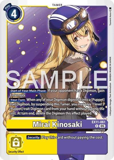 Mirai Kinosaki EX11-061 R Dawn of Liberator Digimon card