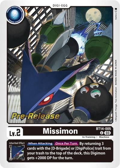 Missimon BT14-005 U Blast Ace Pre-Release Cards Digimon card