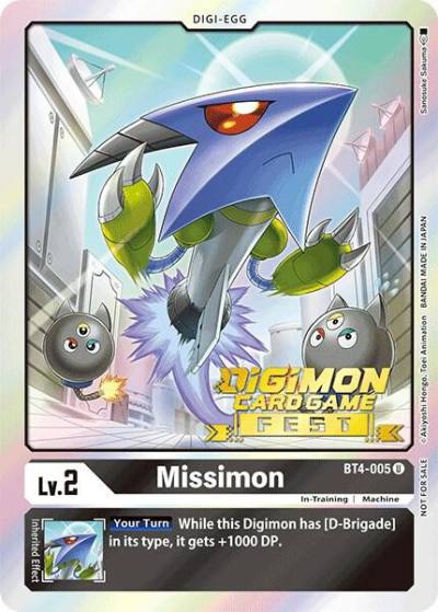 Missimon Digimon Card Game Fest 2022 BT4-005 U Great Legend Digimon card