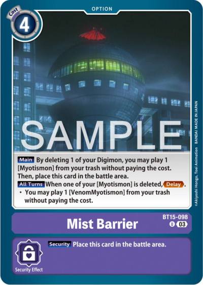 Mist Barrier BT15-098 U Exceed Apocalypse Digimon card