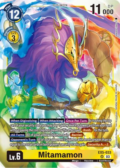 Mitamamon EX5-033 SR Animal Colosseum Digimon card