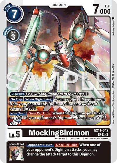 MockingBirdmon EX11-042 U Dawn of Liberator Digimon card