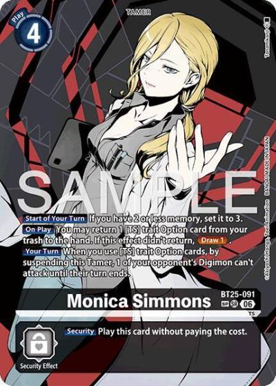 Monica Simmons SP BT25-091 SR Dual Revolution Digimon card