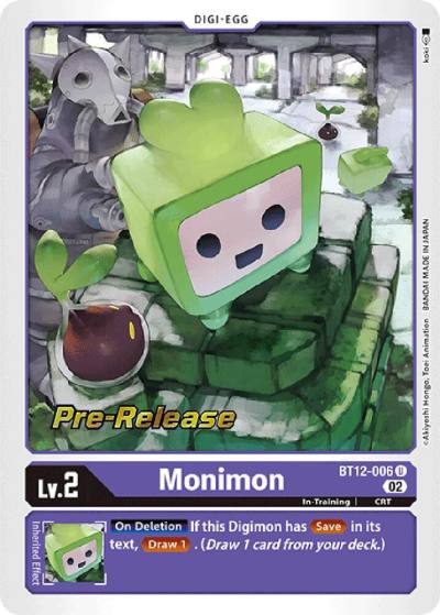 Monimon BT12-006 U Across Time Pre-Release Cards Digimon card