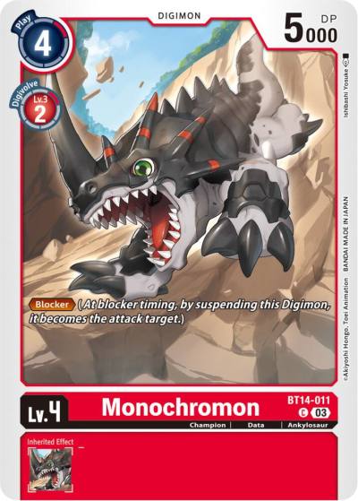 Monochromon BT14-011 C Blast Ace Digimon card