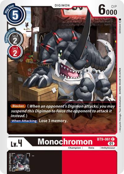 Monochromon BT9-061 C X Record Digimon card