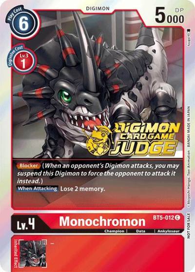Monochromon Judge Pack 1 BT5-012 C Battle of Omni Digimon card