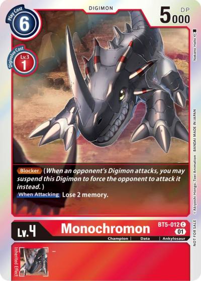 Monochromon ST 11 Special Entry Pack BT5-012 C Battle of Omni Digimon card