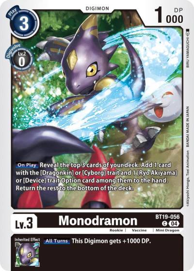 Monodramon BT19-056 C Release Special Booster 2.5 Digimon card