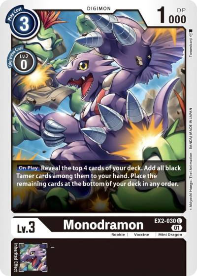 Monodramon EX2-030 U Digital Hazard Digimon card