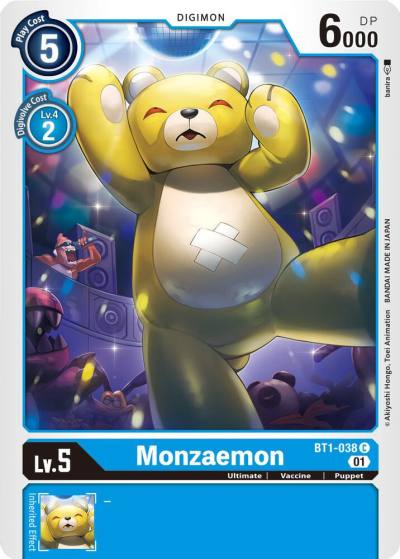 Monzaemon Alternate Art BT1-038 C Starter Deck 08: Ulforce Veedramon Digimon card
