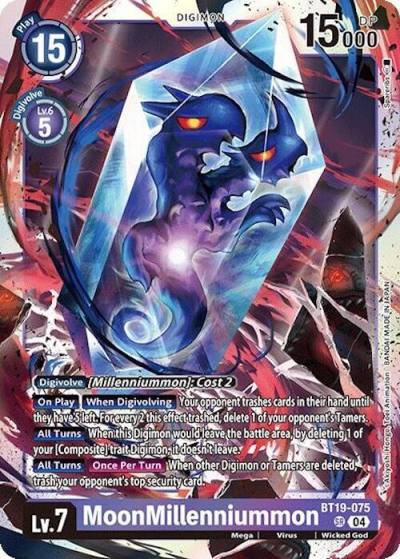 MoonMillenniummon BT19-075 SR Release Special Booster 2.0 Digimon card