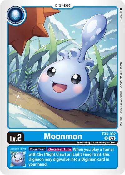 Moonmon EX5-002 U Animal Colosseum Digimon card