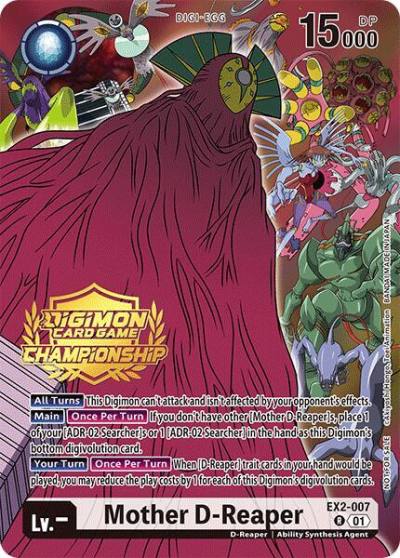 Mother D Reaper Championship 2024 Tamers Pack EX2-007 R Digital Hazard Digimon card