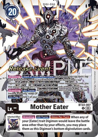 Mother Eater BT22-007 U Cyber Eden Release Event Cards Digimon card