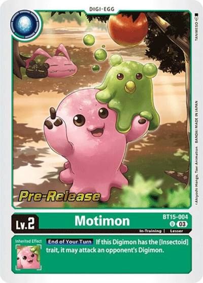 Motimon BT15-004 U Exceed Apocalypse Pre-Release Cards Digimon card