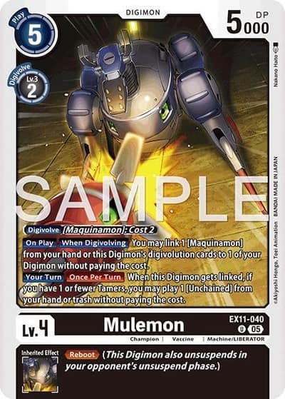 Mulemon EX11-040 U Dawn of Liberator Digimon card