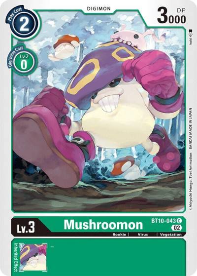 Mushroomon BT10-043 C Xros Encounter Digimon card