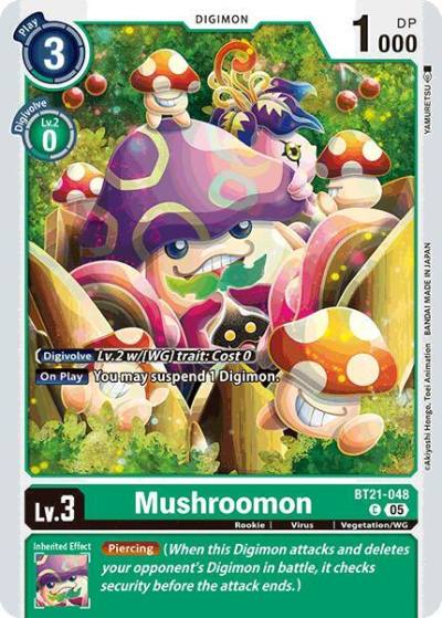 Mushroomon BT21-048 C World Convergence Digimon card