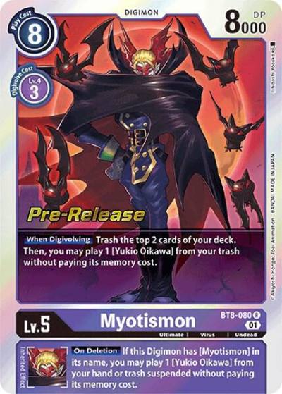 Myotismon BT8-080 R New Awakening Pre-Release Cards Digimon card