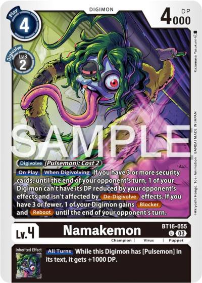 Namakemon BT16-055 U Beginning Observer Digimon card