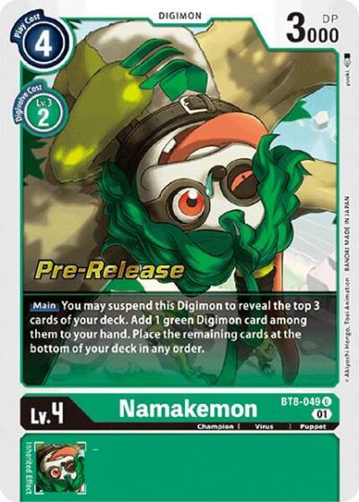 Namakemon BT8-049 U New Awakening Pre-Release Cards Digimon card